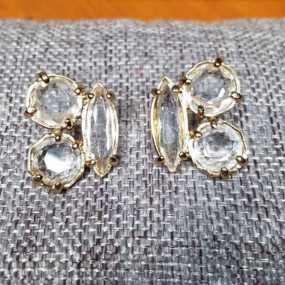 Kate Spade 3 Stone 14K Gold Filed Studs - Picture 9 of 9